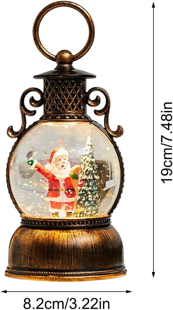 Weihnachts Schneekugel Laterne - Winterliches Retro Ornament,Weihnachtliche Leuchtende Schneekugel D