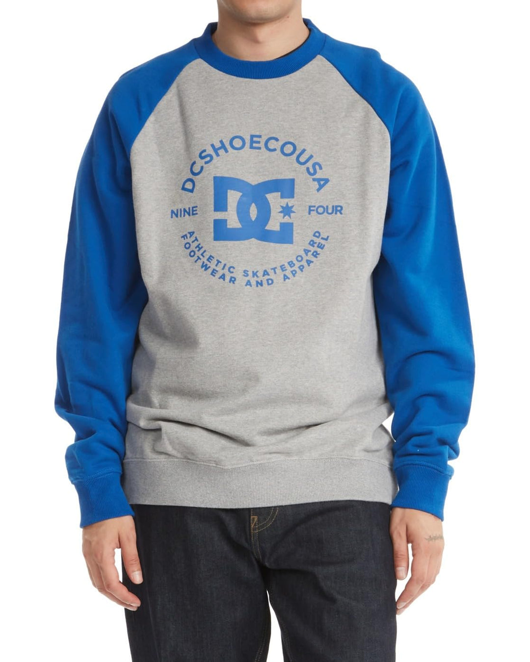 DC Shoes Herren Dc Star Pilot Raglan Crew Sweatshirt M Heather Grey/Turkish Sea, M Heather Grey/Turk