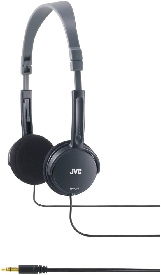 JVC HA-L50-B-E extraleichter On-Ear Kopfhörer, faltbar (Schwarz) one size Offen, one size Offen