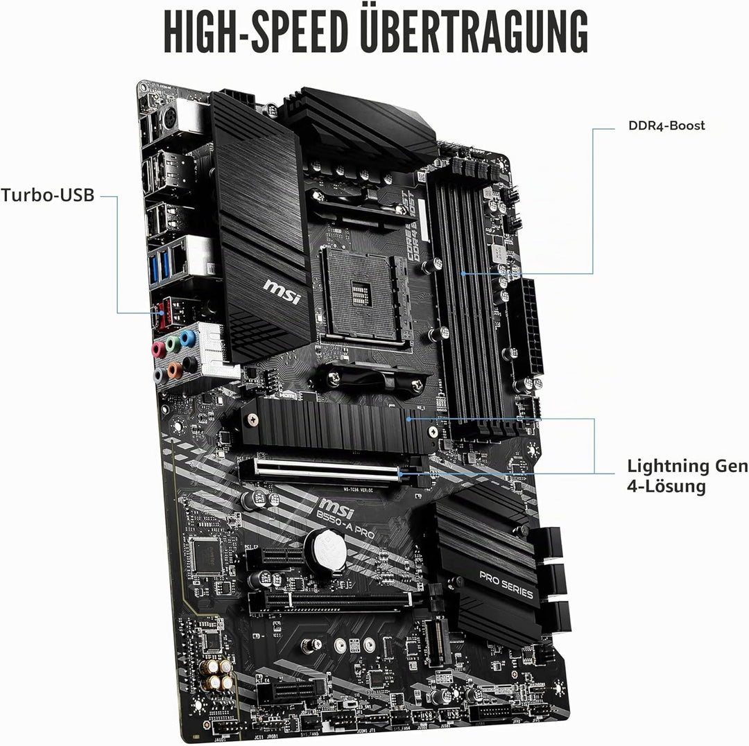 MSI B550-A PRO (AMD AM4, DDR4, M.2, USB 3.2 Gen 2, HDMI, ATX Motherboard) Mainboard B550-A PRO