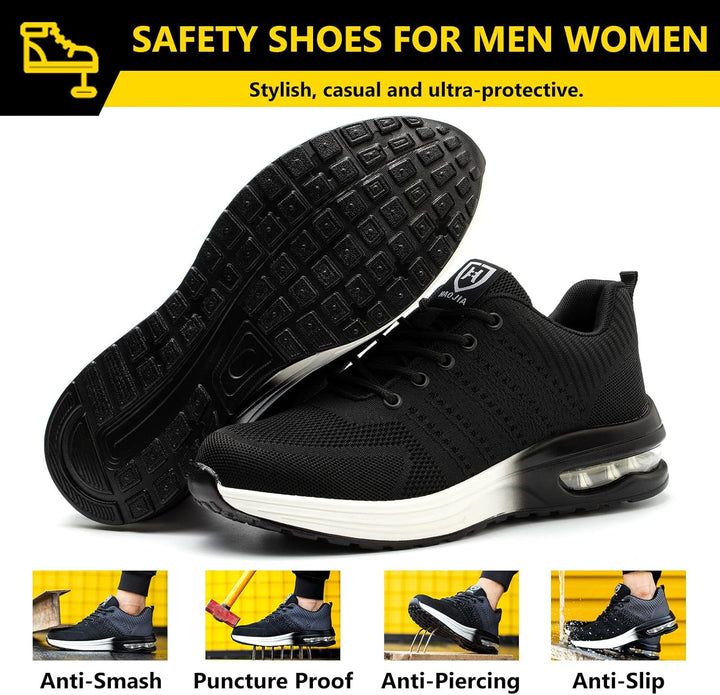 Baofular Arbeitsschuhe Herren Sicherheitsschuhe Damen Leicht Sportlich Stahlkappenschuhe rutschfest
