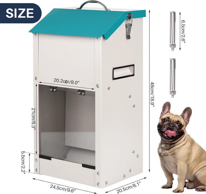 Futterautomat für Hunde - Fassungsvermögen 7 kg, Kann Das Futter Vor Feuchtigkeit SchüTzen, Anti-Nag