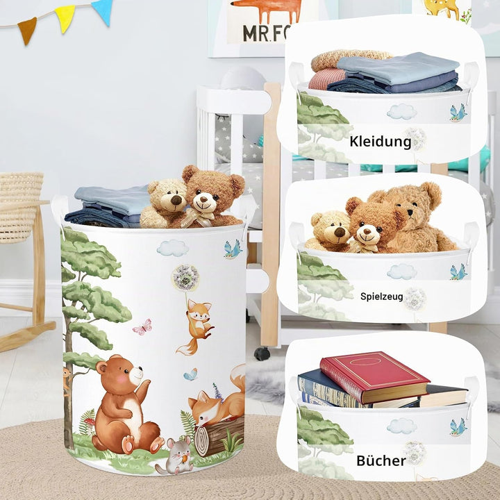 Gross Wäschekorb Wasserdicht Aufbewahrungskorb für Kinder, 63L | Aufbewahrungsbox mit Stoff, Kleidun