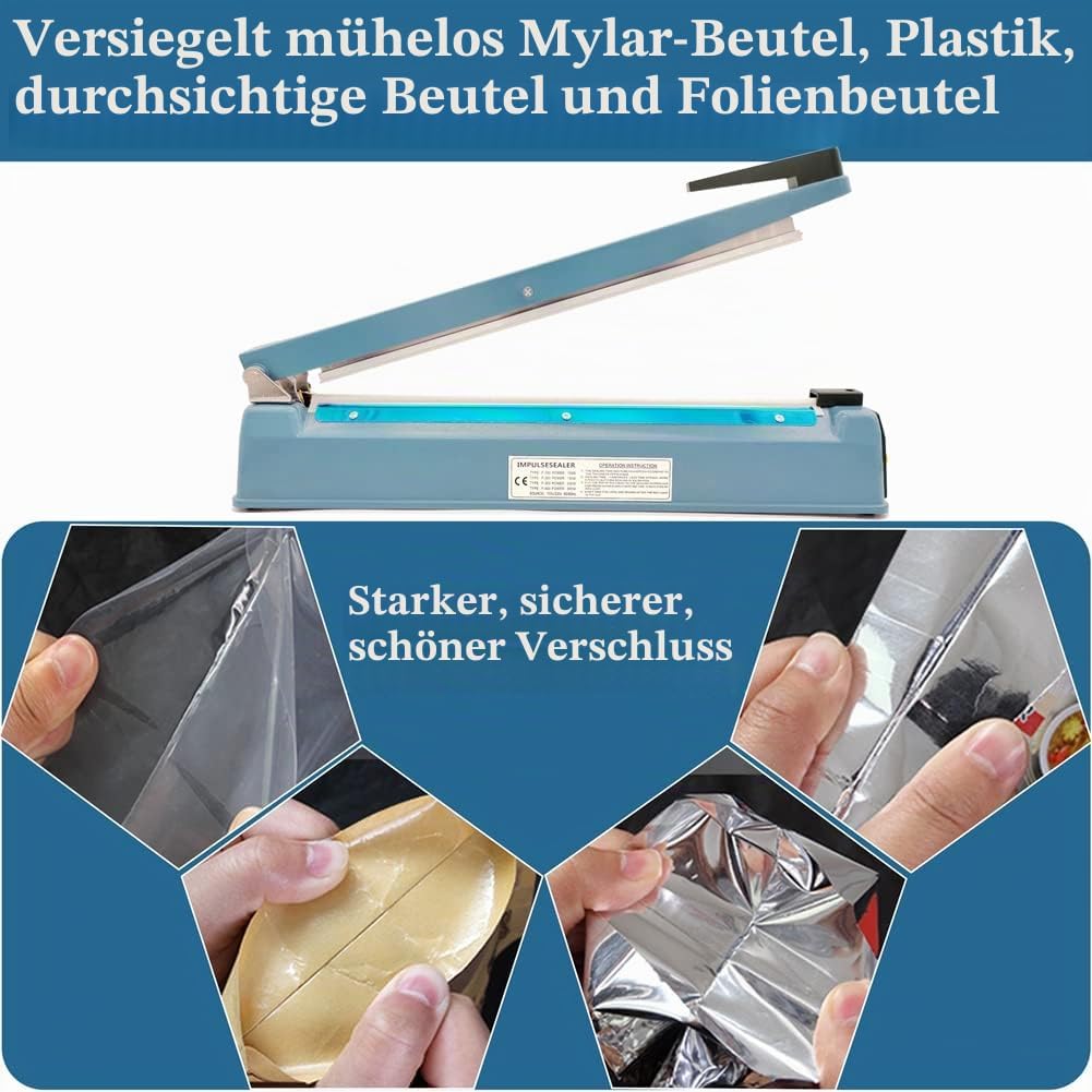 Folienschweissgerät Heisssiegelgerät 400mm Heisssiegelmaschine Eisengehäuse Balkenschweissgerät 5mm