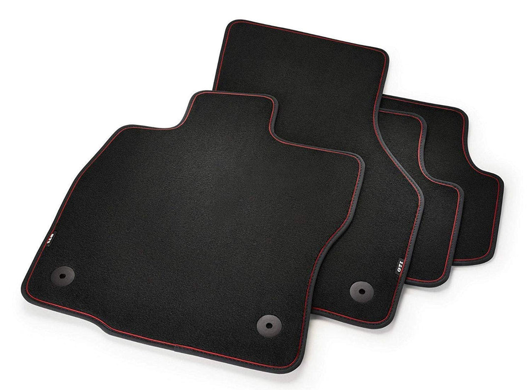 Volkswagen 5G1061270AHY Fussmatten Velours, Schwarz/Rot