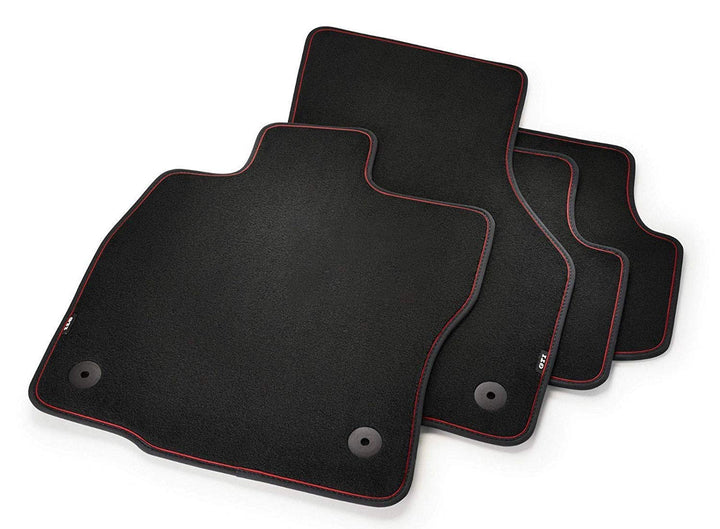 Volkswagen 5G1061270AHY Fussmatten Velours, Schwarz/Rot
