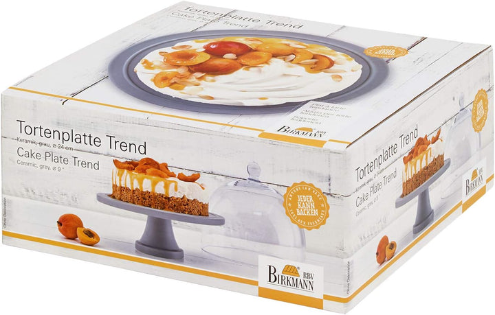 RBV Birkmann, 443679, Trend, Ø 24 cm Tortenplatte, Keramik, steingrau matt Trend Ø 24 cm, Trend Ø 24