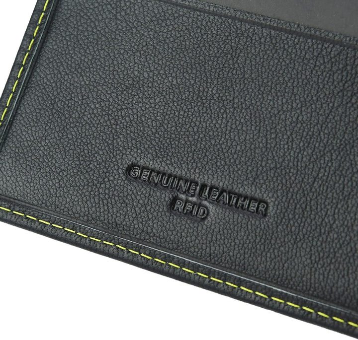MOMO DESIGN Herren-Geldbörse aus echtem Leder, mit RFID-Schutz, Geschenkbox aus Holz, Klassisch schw