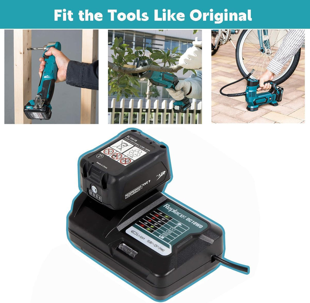 Ersatz für Makita 12V Ladegerät DC10WD DC10SB DC10WC Kompatibel mit Makita 10,8V-12V Akku BL1015 BL1