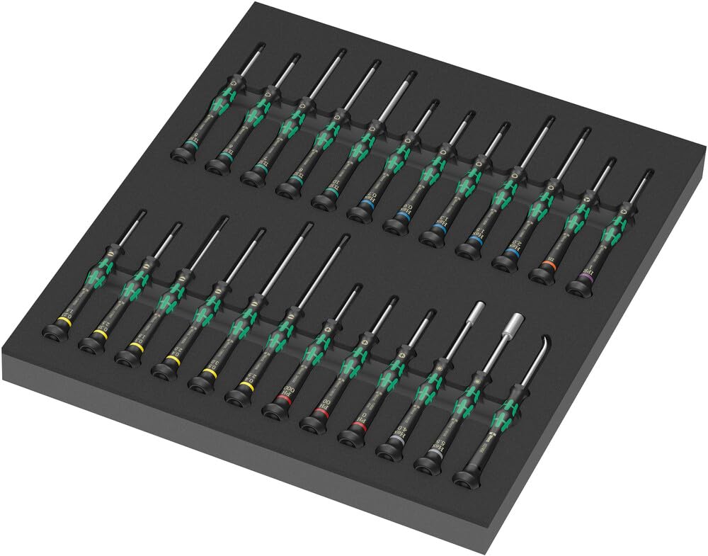 Wera 05150106001 9715 Schaumstoffeinlage Schraubendreher Kraftform Micro Set 1, 24-teilig