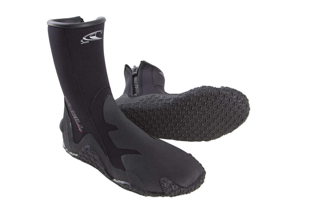 O'Neill Wetsuits Erwachsene Neoprenschuhe 5 mm Boot with Zipper 44 Schwarz, 44 Schwarz
