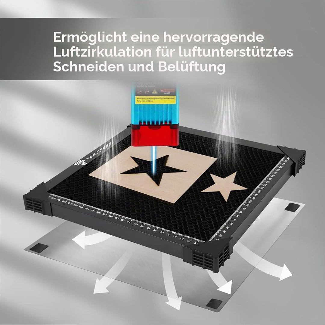 Twotrees Wabentisch 300x300mm Honeycomb Waben Arbeitstisch für Lasergravierer Laser Wabenplatten mit