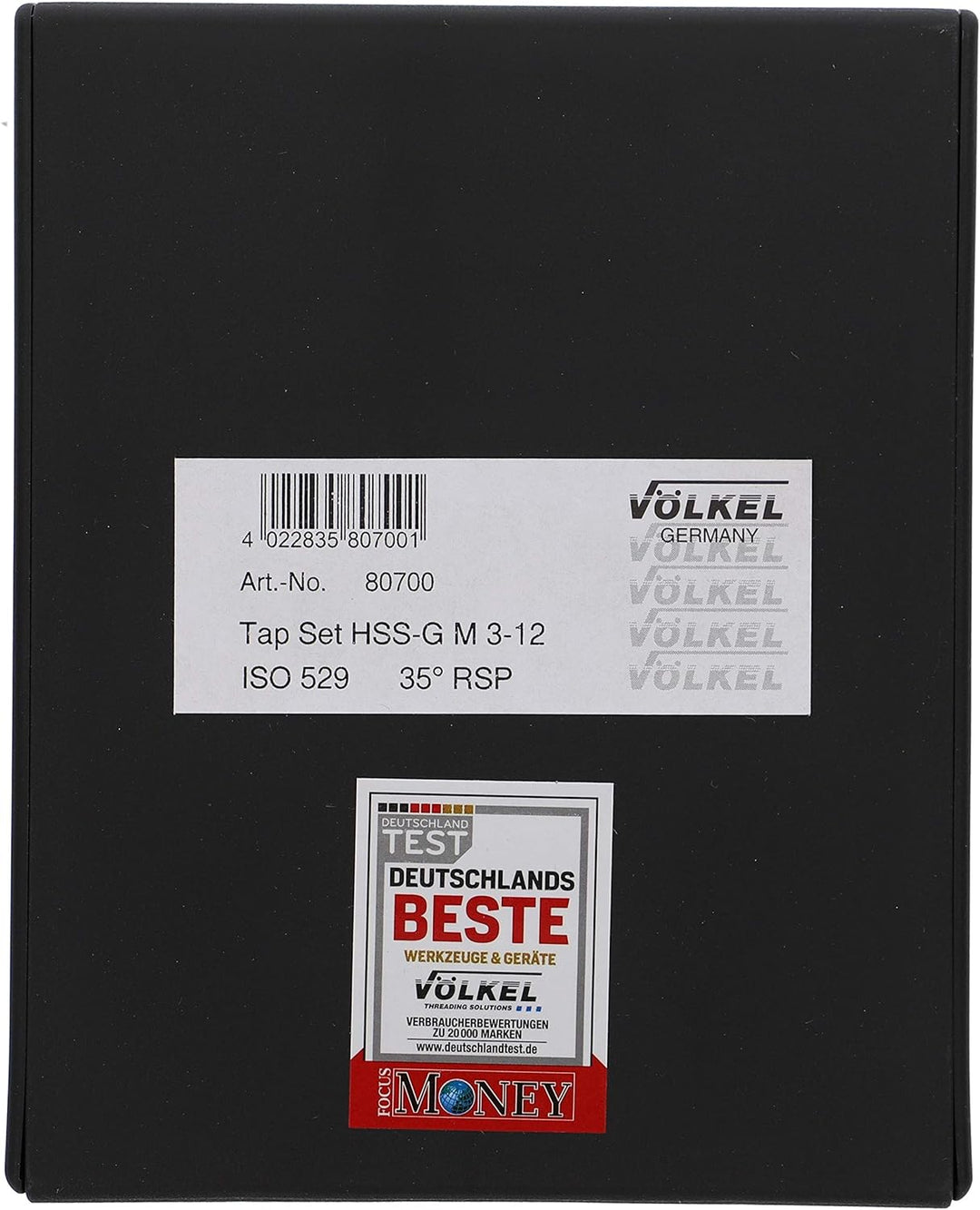 Völkel, 80700 Maschinengewindebohrer Satz ISO 529 HSS-G 3-12