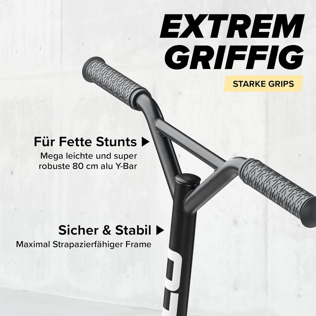 Apollo Stunt Scooter - Genius Pro | Robuster Kinder Scooter mit ABEC 9 Kugellager | Trick Roller, Tr
