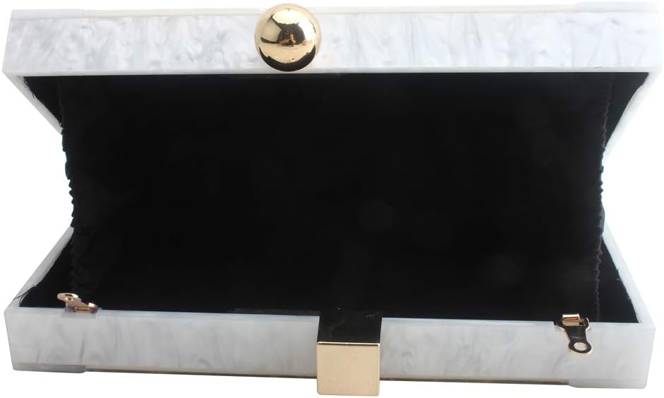 LETODE Acrylic Clutch Bags Purse Perspex Bag Handbags for Women Weiss, Weiss