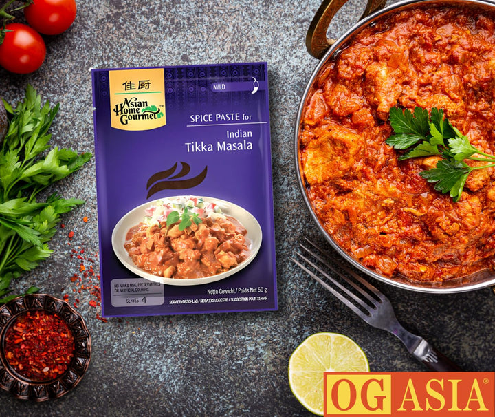 ASIAN HOME GOURMET Tikka Masala Paste – 12er Pack – Indische Gewürz Paste für Curry – OG ASIA – 12x