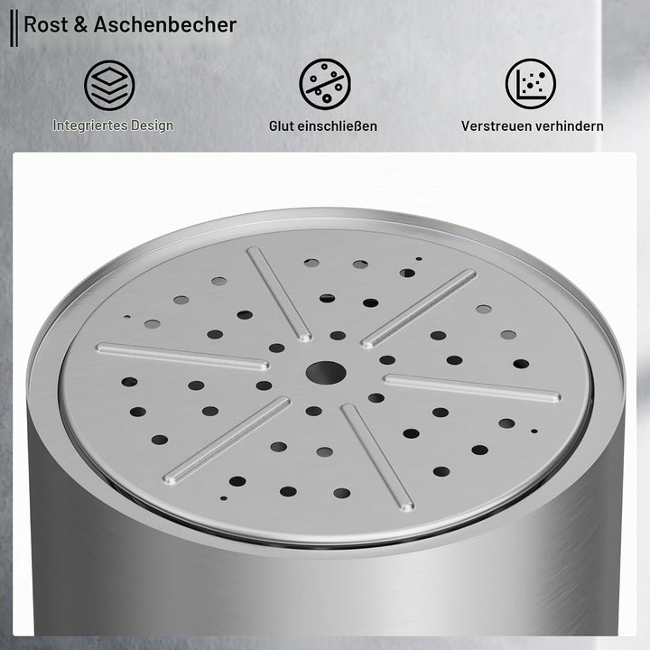 38 cm Rauchfreie Feuerschale Edelstahl, Feuerschalen für den Garten, Feuerstelle Outdoor Camping Fir