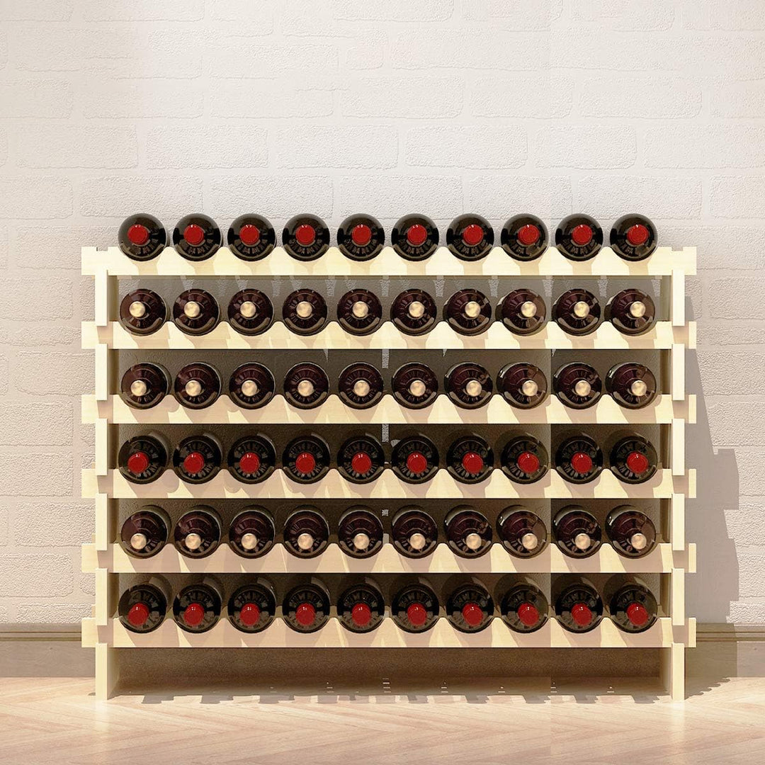 SogesHome Weinregal Stapelbares Weinregal 6-Tier Weinlagerung für 60 Flaschen,Weinständer Flaschenst