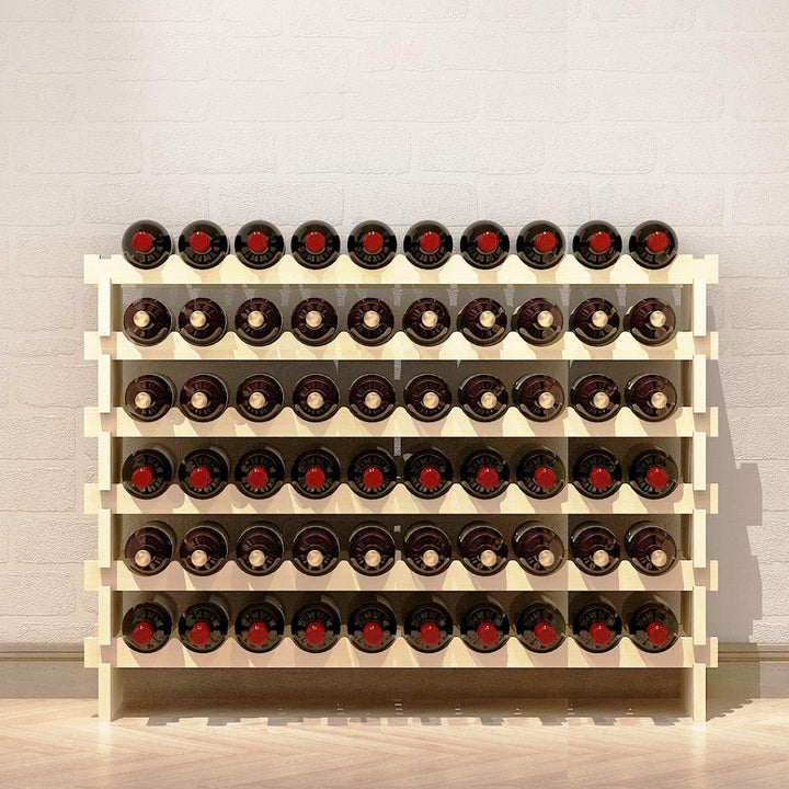 SogesHome Weinregal Stapelbares Weinregal 6-Tier Weinlagerung für 60 Flaschen,Weinständer Flaschenst