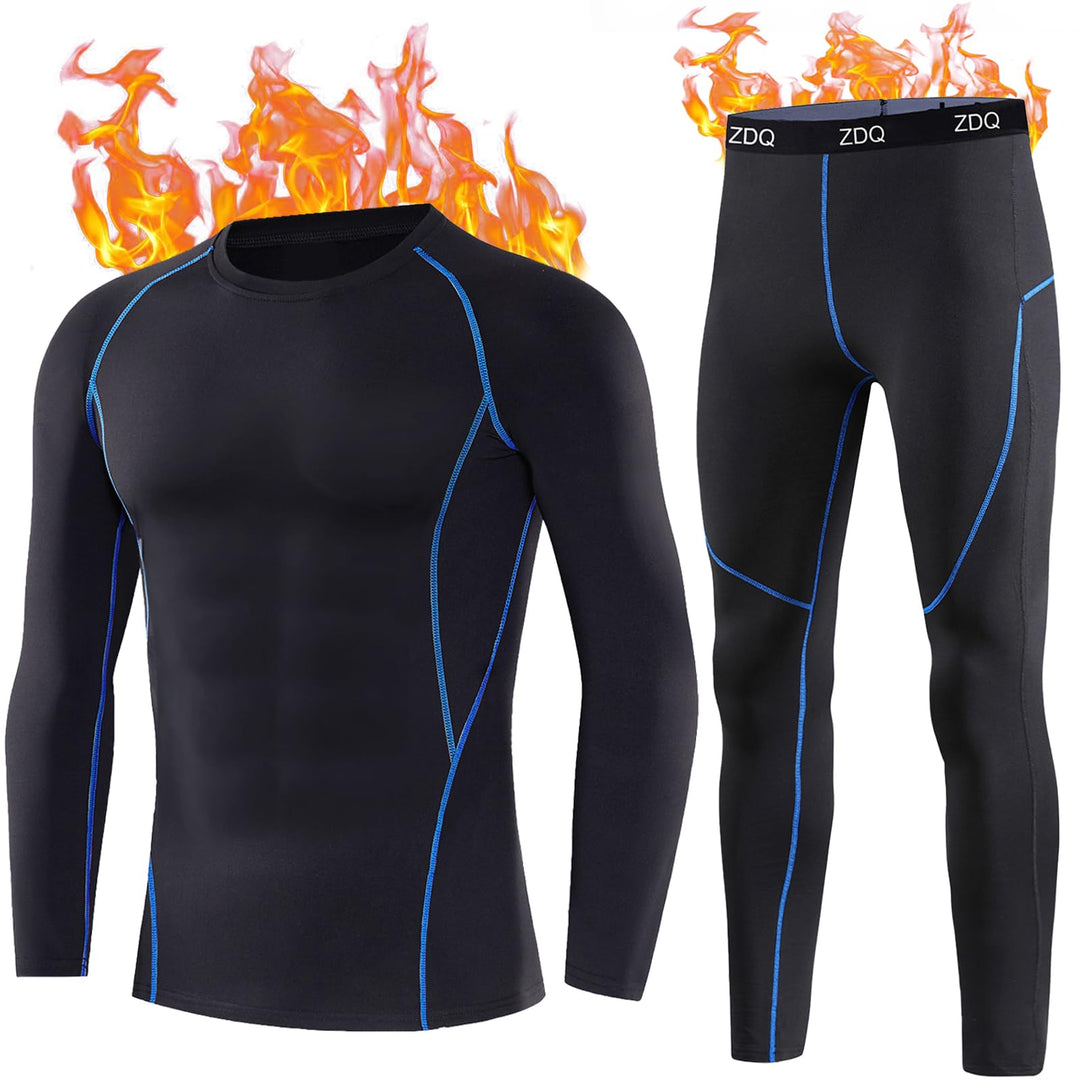 ZDQ Thermounterwäsche Herren Winter Skiunterwäsche Set Atmungsaktiv Funktionsunterwäsche, Gr.S-XXL L