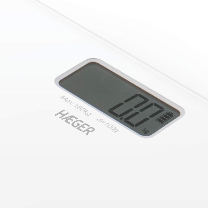 HAEGER U-POWER Digitale Badwaage, batteriebetriebene Technologie: Drücken Sie die Taste, um Strom zu