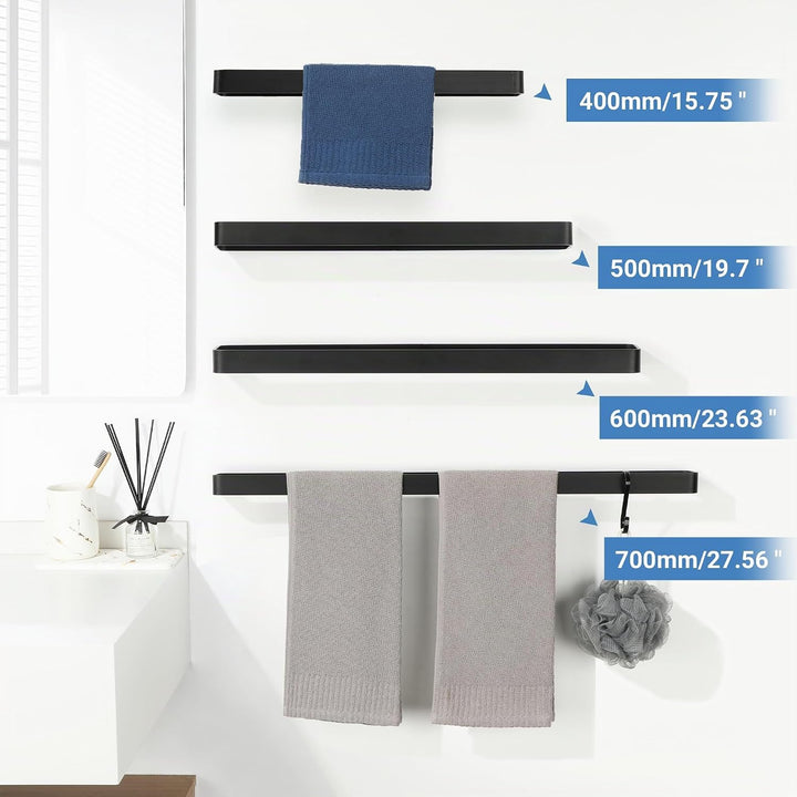 SAYAYO Handtuchhalter Schwarz 60cm Handtuchstange mit Bohren Wandmontage Aluminium Badetuchhalter fü