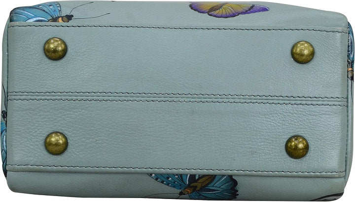 Anuschka Handbemalte Organiser Tasche aus echtem Leder mit Reissverschluss Butterfly Heaven, Butterf
