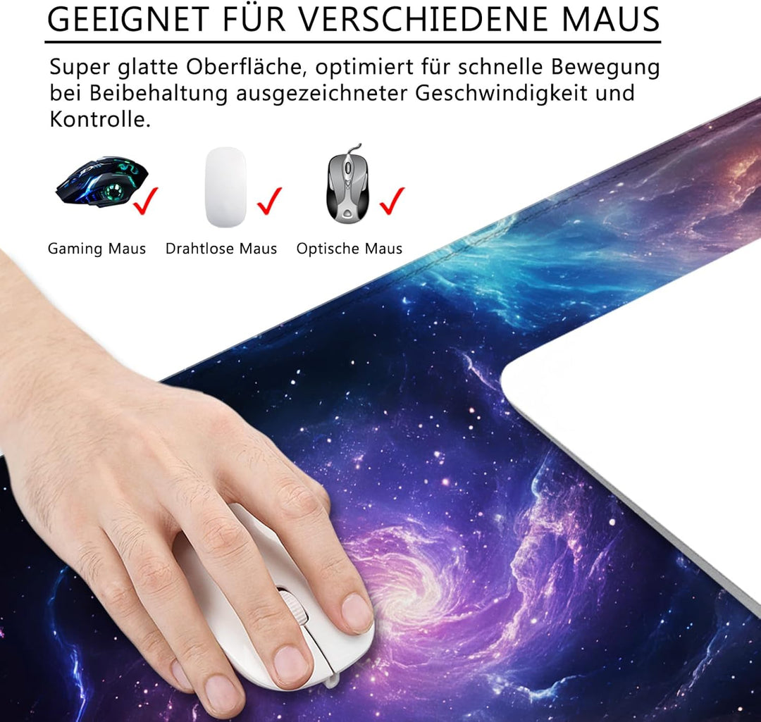 Mauspad Galaxie XL Gross Gaming Mauspad Lila Desk Pad Purple Mousepad Desk Mat Bürozubehör Schreibti