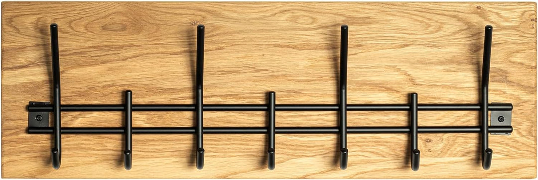 HAKU Möbel Wandgarderobe, Massivholz, eiche geölt-schwarz, B 60 x T 10 x H 20 cm Eiche Geölt-schwarz