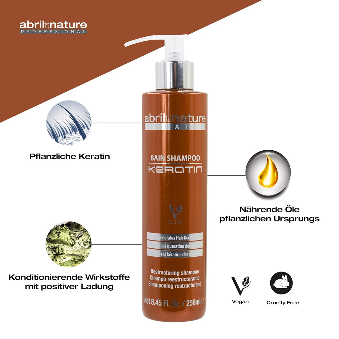 Abril Et Nature Bain Shampoo Keratin - baut die Haarfaser wieder auf und stärkt sie durch den Einsat