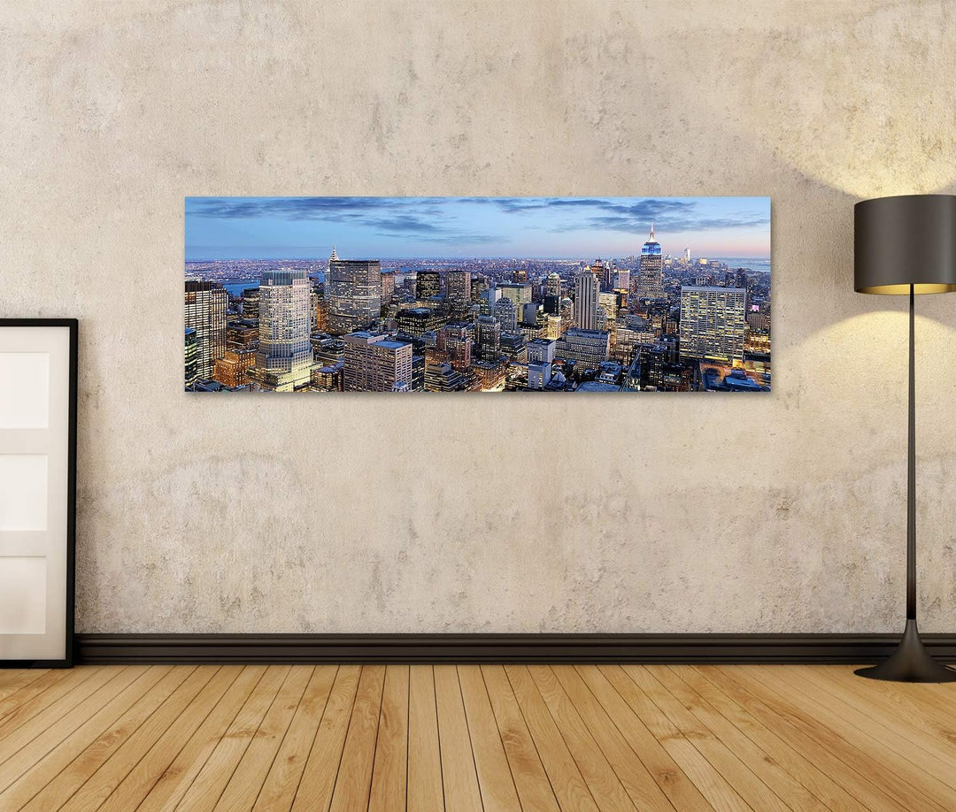 islandburner Bild auf Leinwand New York City Bei Nacht Manhattan Usa Bilder Wandbilder Poster Leinwa