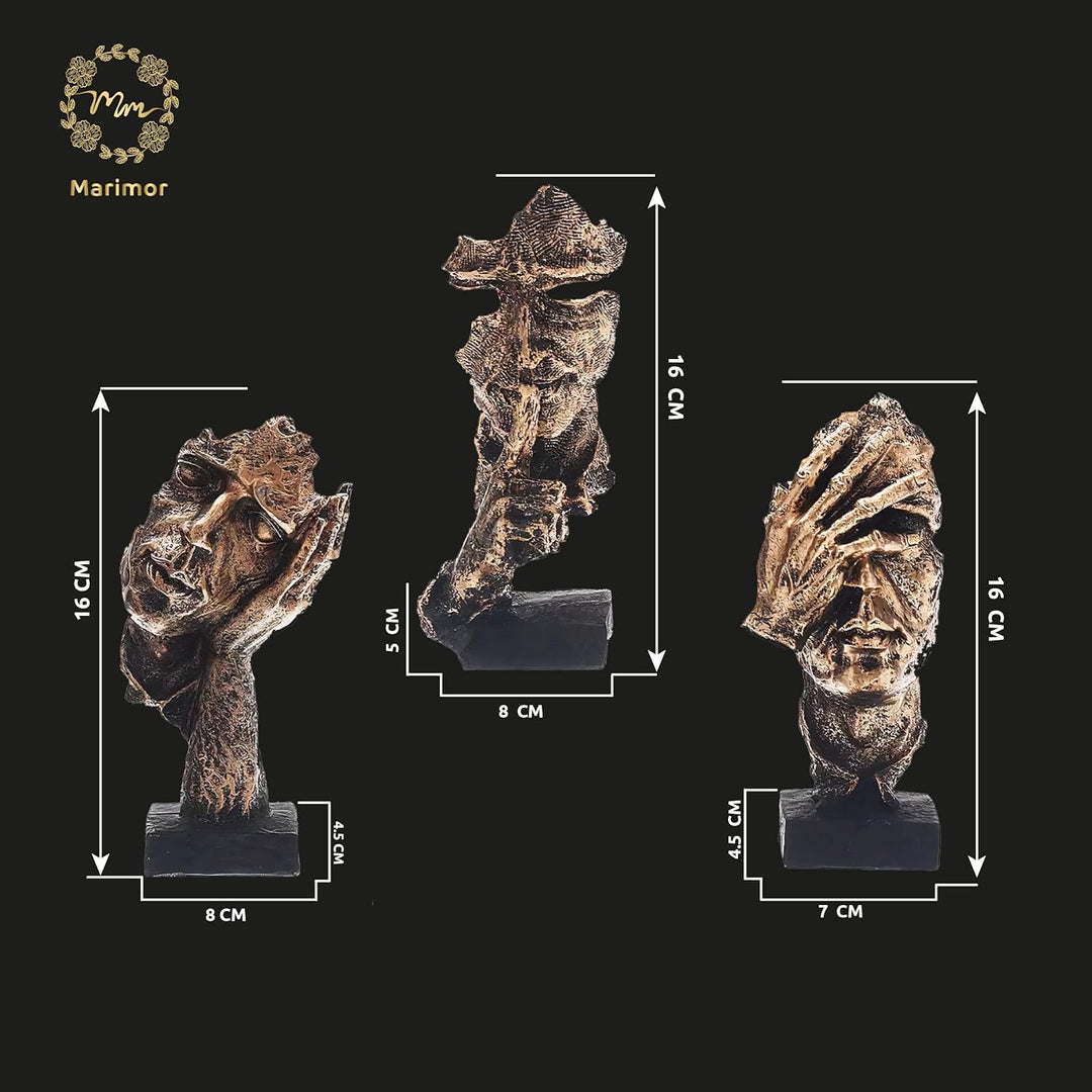 Marimor skulpturen 3 Stück - Statuen deko Moderne und Dekoration - Skulpturen deko modern - dekoarti