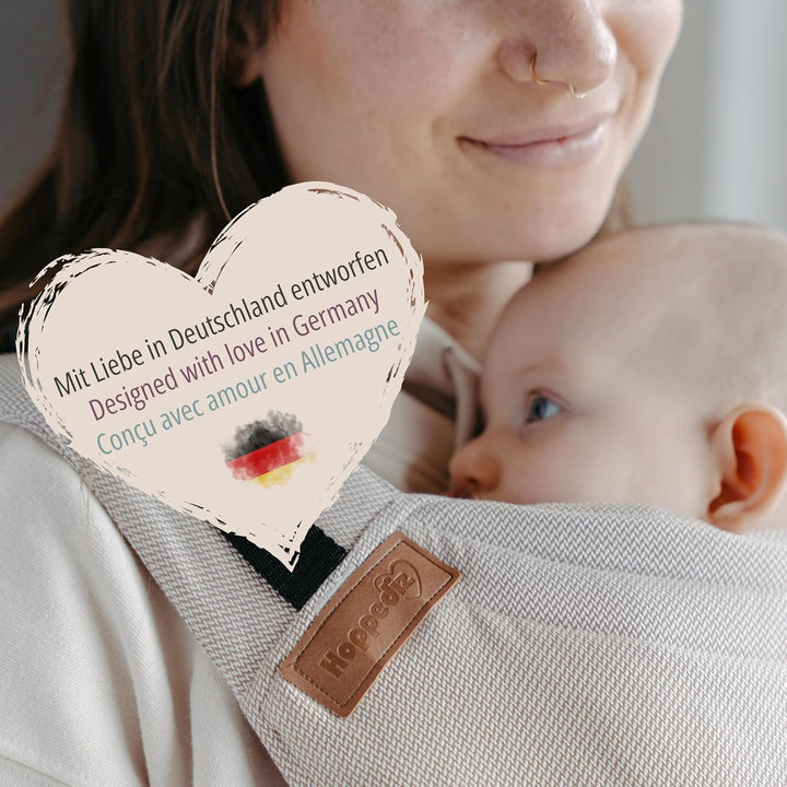 Hoppediz Buckle - 4-in-1 Babytrage für Neugeborene ab Geburt - Fullbuckle Tragehilfe mit 2 Schnallen