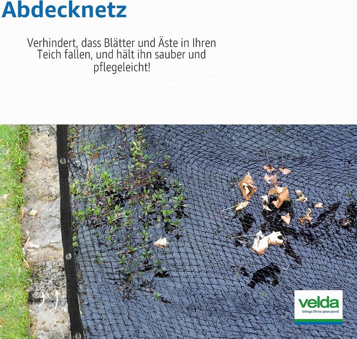 Teichnetz 6x5m schwarz Teichabdeckung Reiherschutz Laubschutznetz Abdecknetz 6 x 5 m, 6 x 5 m