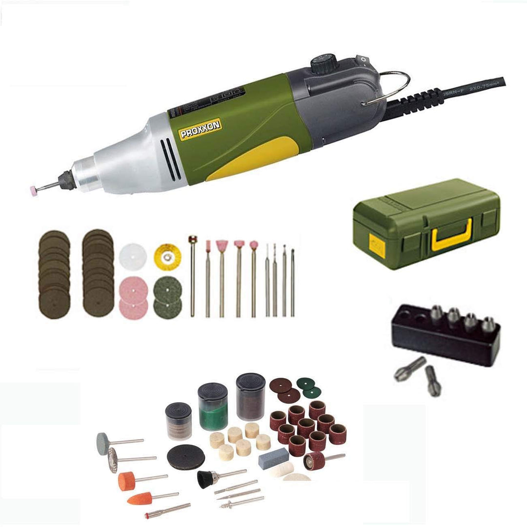 PROXXON MICROMOT Industrie-Bohrschleifer IBS/E Set mit elektronischer Drehzahlregelung und kugelgela