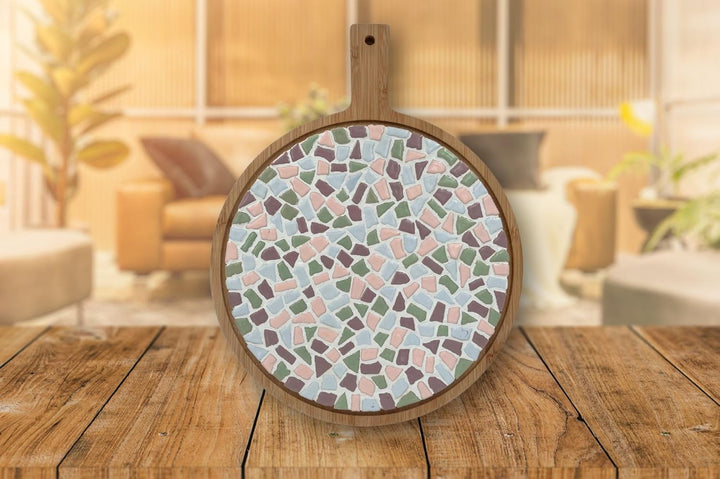 Little Creations mosaik Servierbrett Rund | DIY Bastelset Erwachsene | Gestalte deine eigene Servier