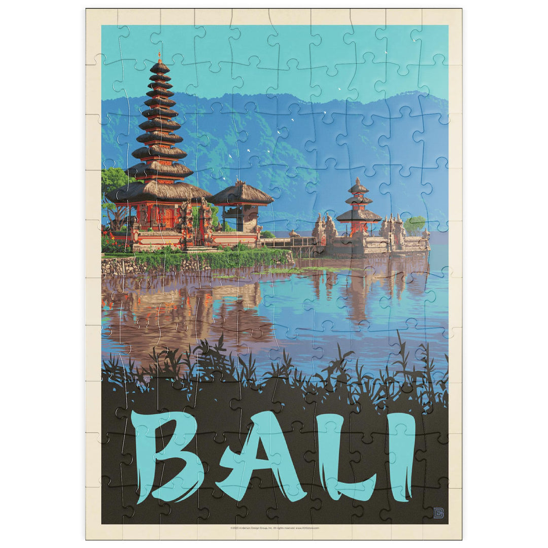 MyPuzzle Bali: EIN Atemberaubendes tropisches Paradies, Vintage Poster - Premium 100 Teile Puzzle -