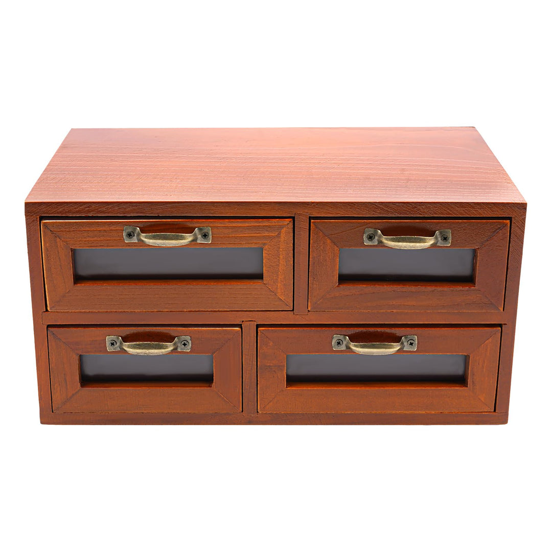 Schreibtisch Organizer Holz Aufbewahrungsschrank Mit 4 Schubladen FüR Zuhause Vintage Holzschubladen