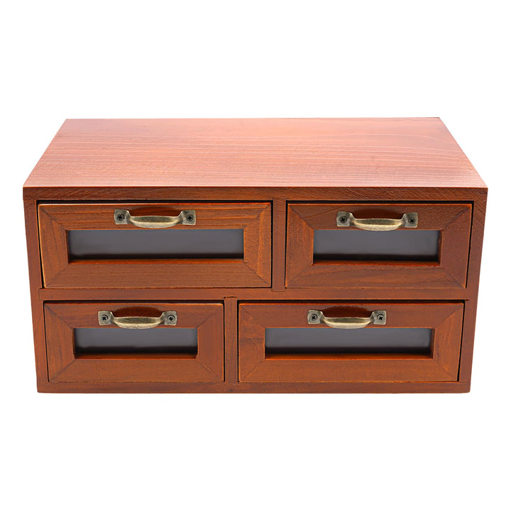 Schreibtisch Organizer Holz Aufbewahrungsschrank Mit 4 Schubladen FüR Zuhause Vintage Holzschubladen