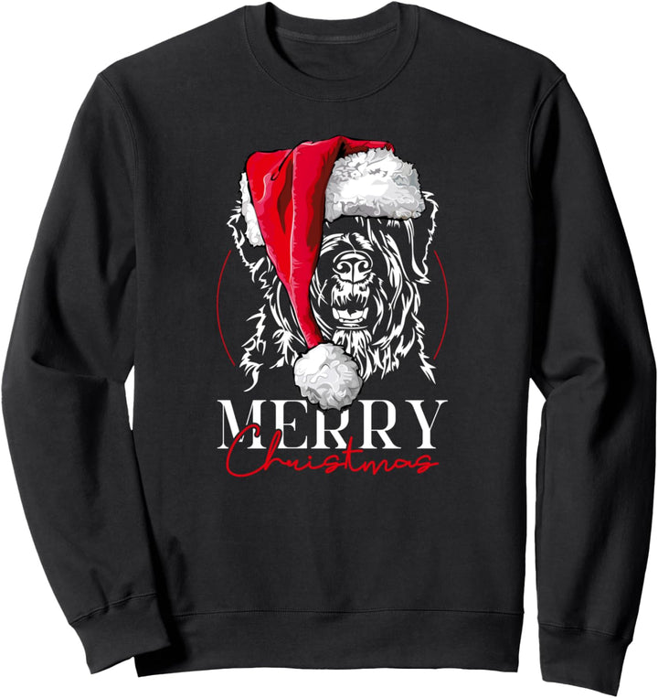 Santa Bouvier des Flandres Merry Christmas Weihnachten Hunde Sweatshirt