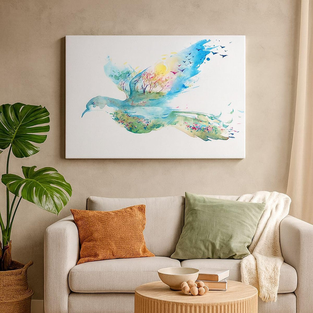 Bilder auf Leinwand Abstraktion Vogel Natur Bewegung Leinwandbild 70x50cm Wandbilder Dekoration Wohn