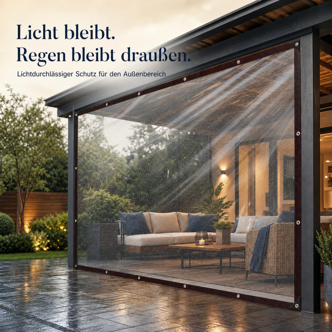 Abdeckplane Mit öSen,Transparente Plane Wasserdicht,Regenplane Zeltplane,Abdeckfolie FüR GartenmöBel