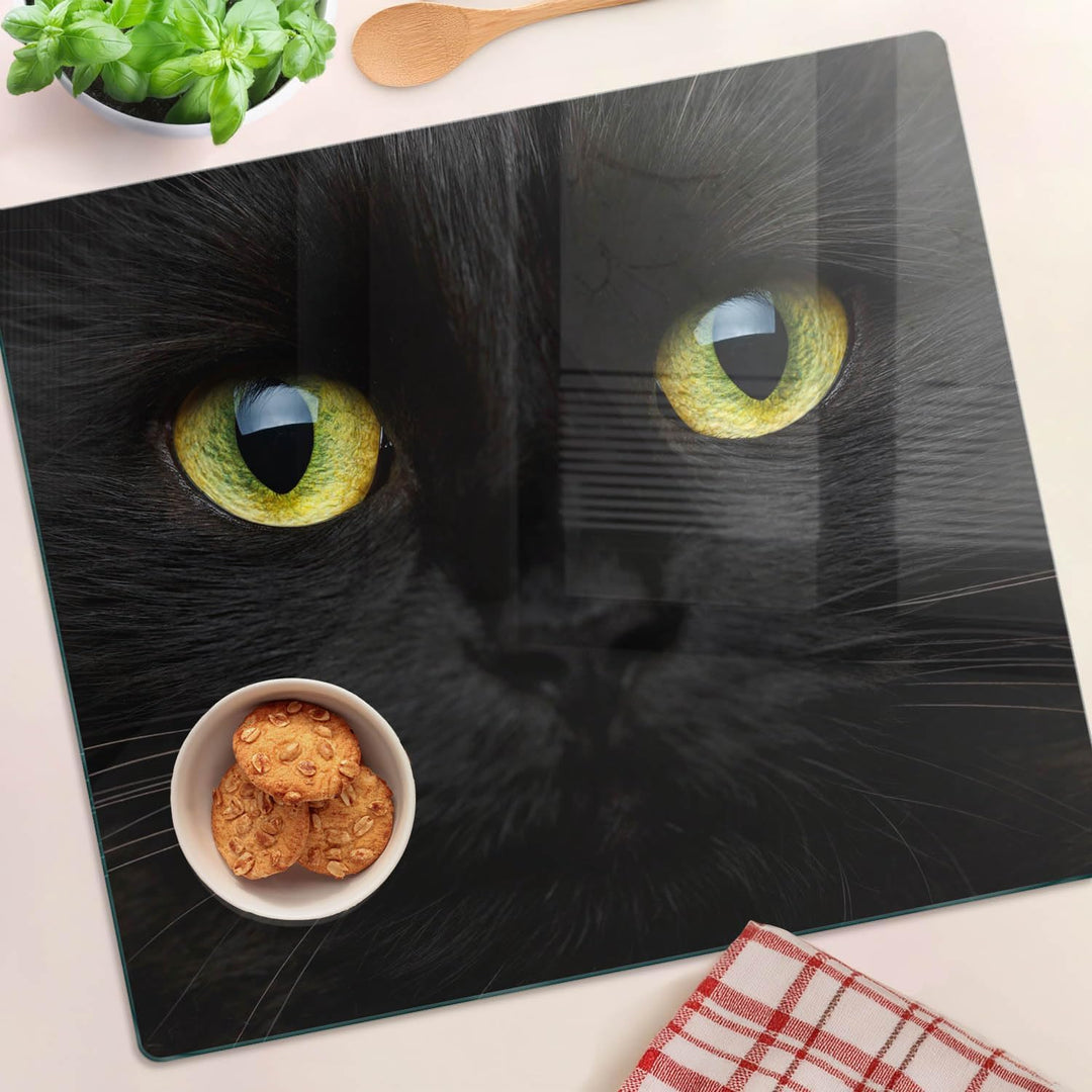 Schneidebretter Glas 60x52 cm für die Küche Plastikfrei Dünn Glasplatte Hitzebeständig Rutschfest Si