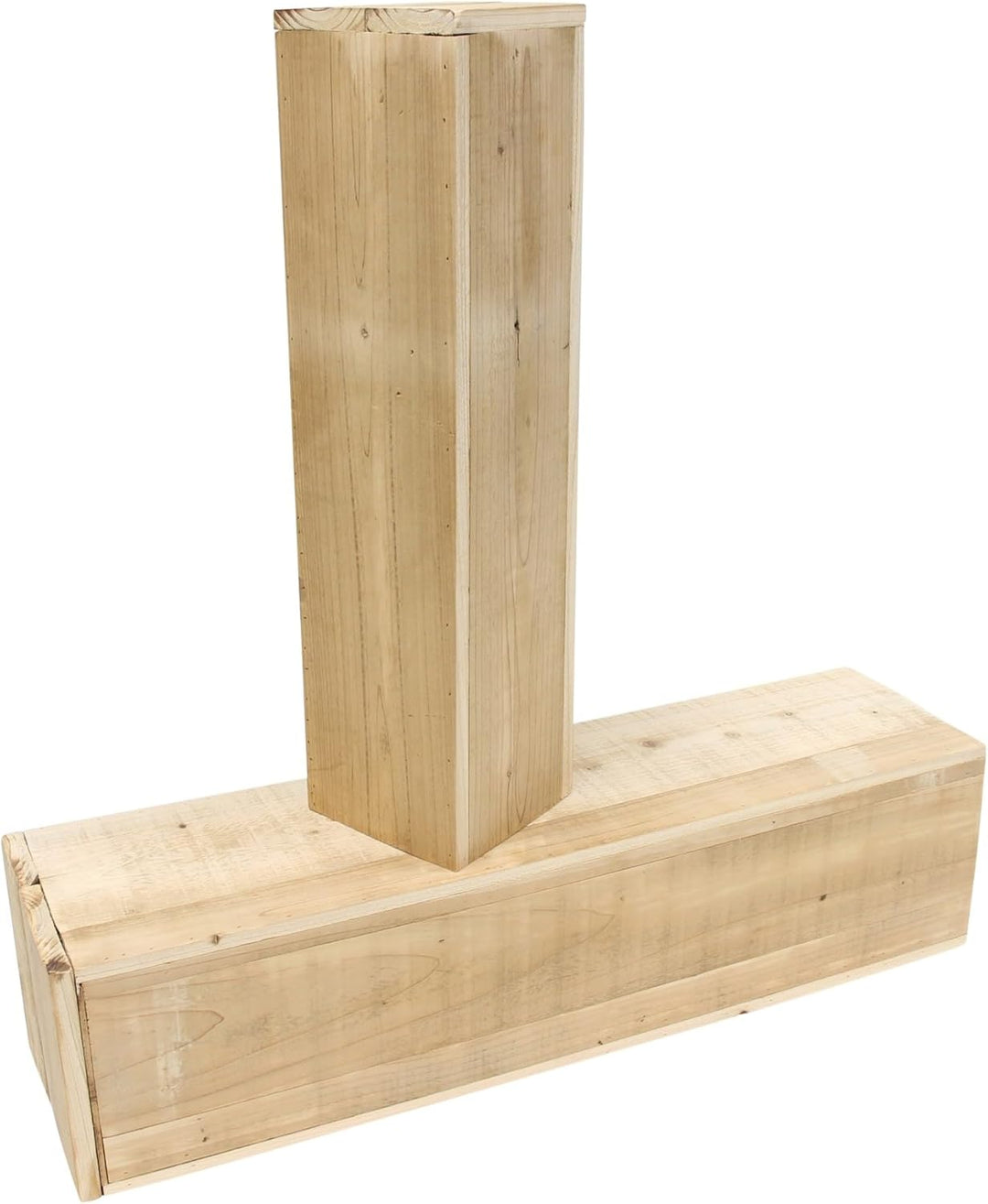 Dekoleidenschaft 2X Dekosäule Rustikal aus recyceltem Holz, 60 + 79 cm hoch, Holzsäule, Podest, Blum