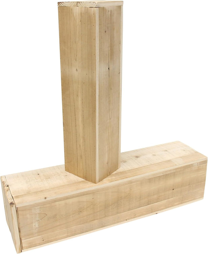 Dekoleidenschaft 2X Dekosäule Rustikal aus recyceltem Holz, 60 + 79 cm hoch, Holzsäule, Podest, Blum