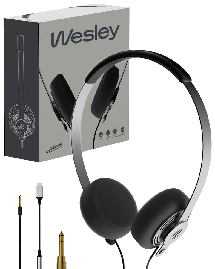 Gadhouse Wesley Retro-Kopfhörer mit USB-C und 3,5-mm-Konnektivität – Vintage-Kopfhörer, Walkman-Stil