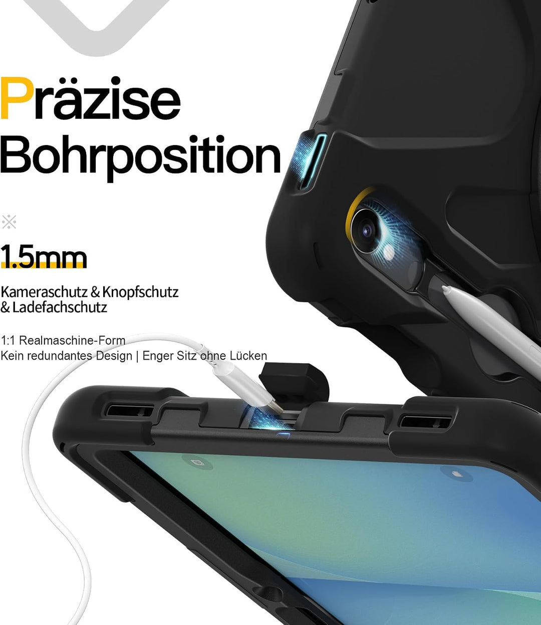 BRAECN Hülle für Galaxy Tab S10 Lite/ S10 FE/ S9 FE 10.9", Tab S9/S8/S7 11" | 10.9/11" Robuste Stoss