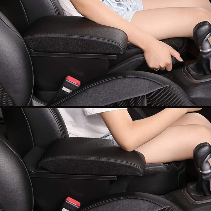 für Juke Armlehnen Doppelschicht Consoles Armlehne Box Auto Aufbewahrungsbox Alles schwarz, Alles sc