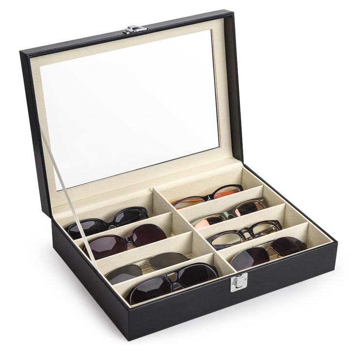 CO-Z Brillenbox Brillenaufbewahrung Brillen Aufbewahrungsbox Sonnenbrillen Case von 8 Brillen Sonnen