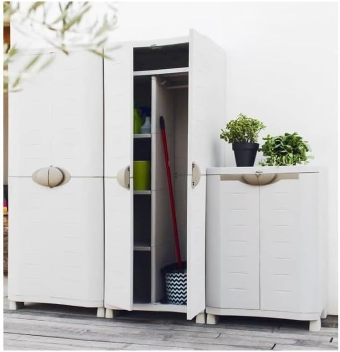 Plastiken m258517 Schrank aus Kunstharz 2 Böden – Space Saver 100 x 90 x 45 cm
